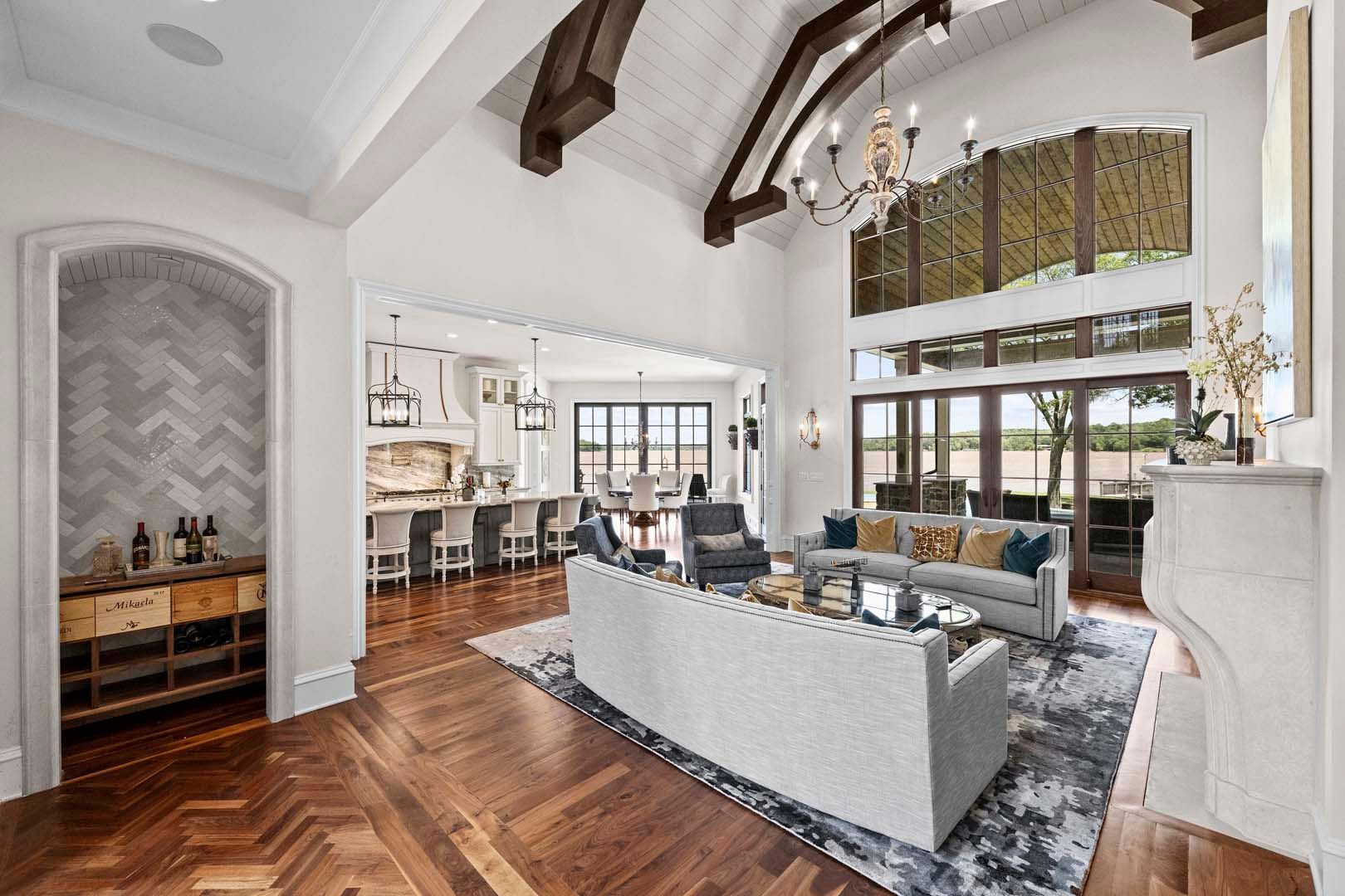 Spacious Living Room With Wooden Floors — Charlotte, NC — Harland Building Group