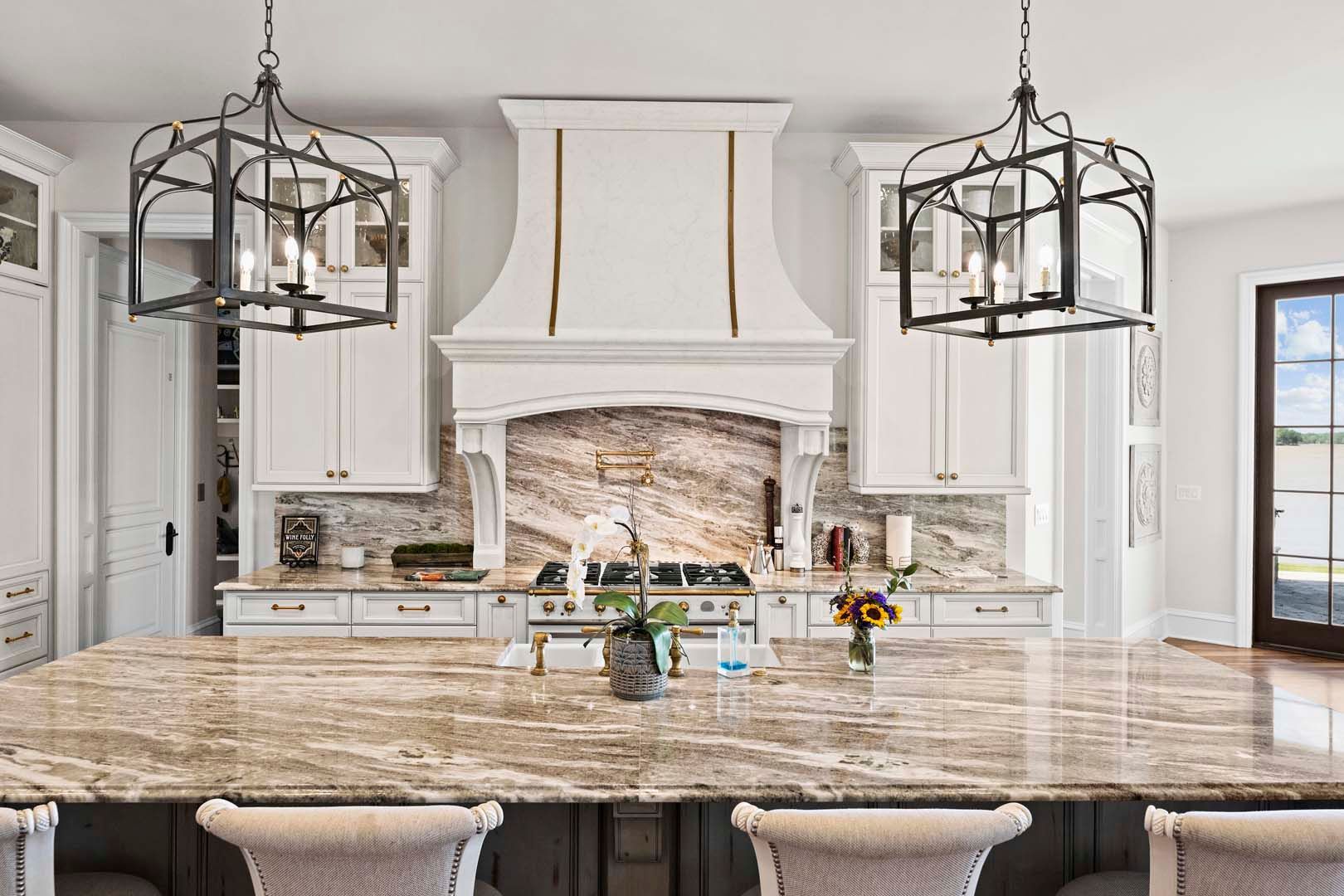 Kitchen With Elegant Marble Counter Tops — Charlotte, NC — Harland Building Group