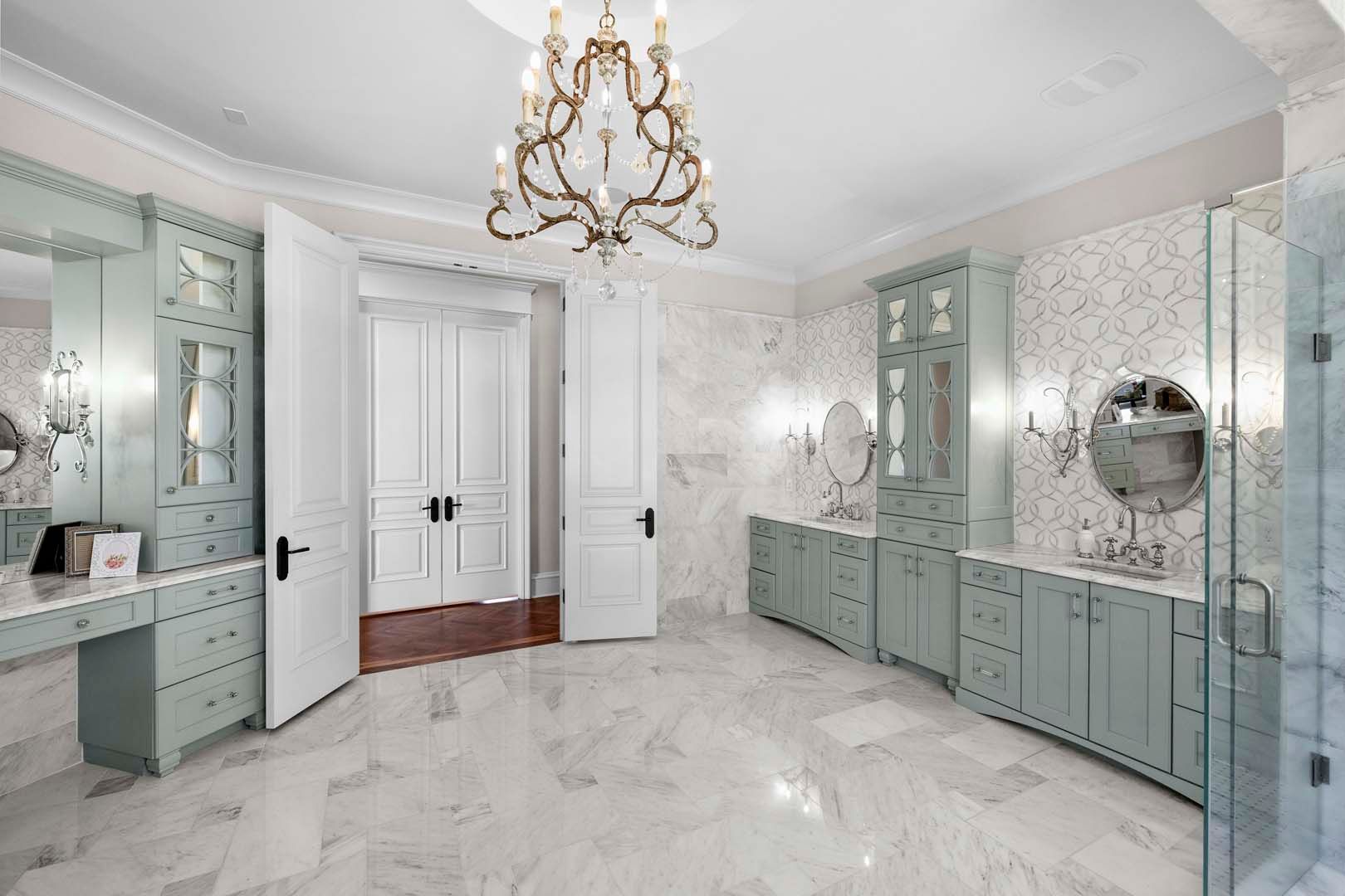 Luxurious Bathroom With Elegant Closet — Charlotte, NC — Harland Building Group