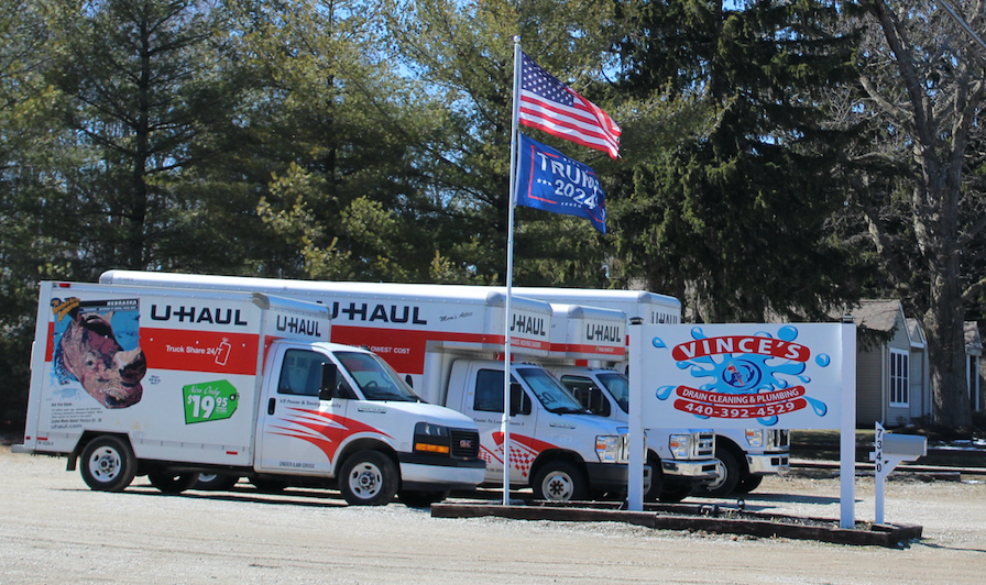 U-Haul trucks available at Vince's Drain Cleaning and Plumbing