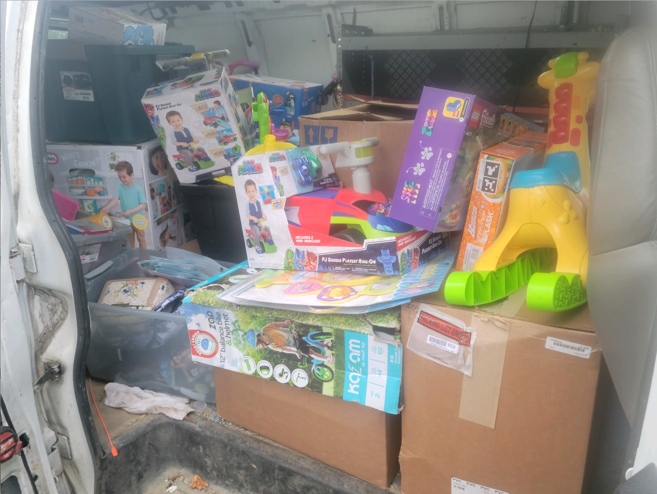 Toys being donated for children at Christmas