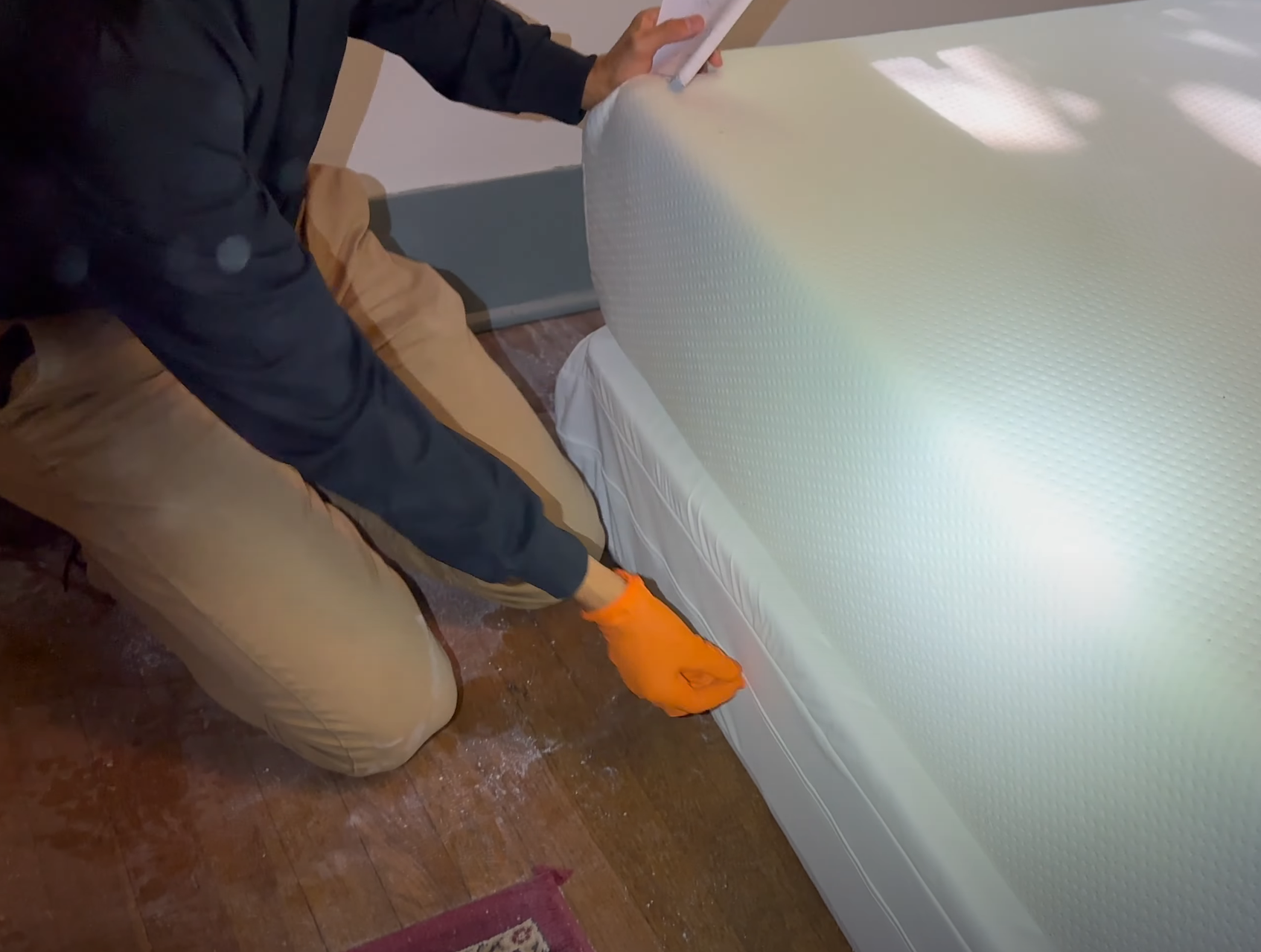 Pest Control | Applying Insecticide under the couch