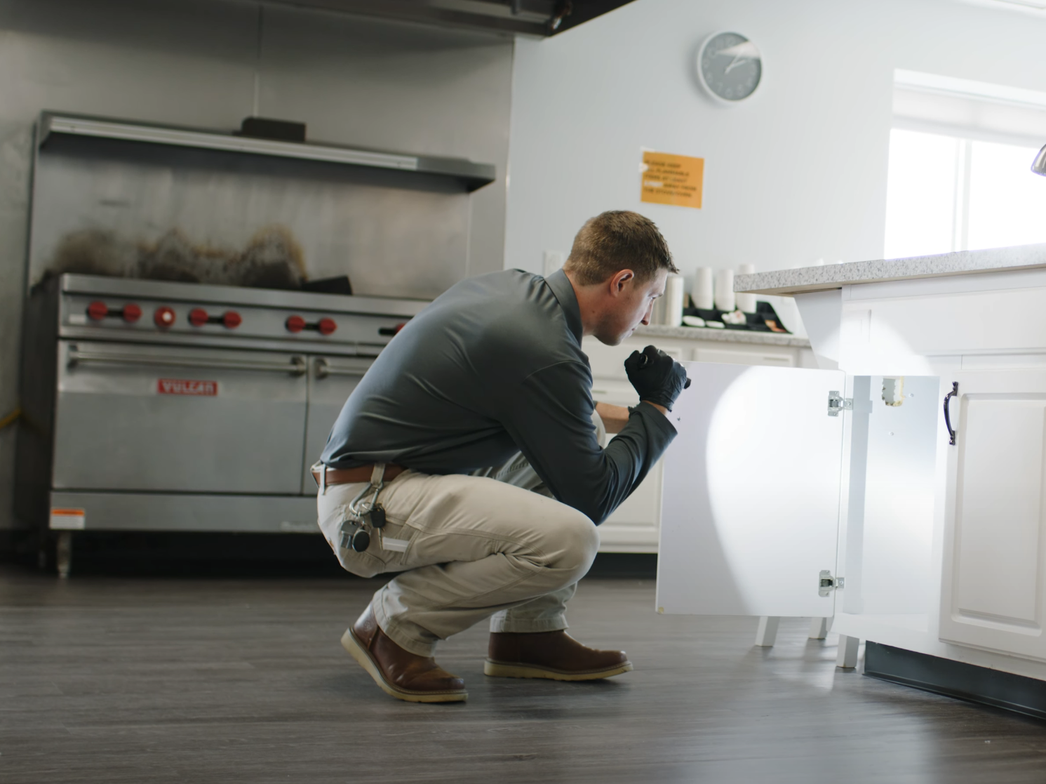 Pest Control | Applying Insecticide to inside of commercial warehouse