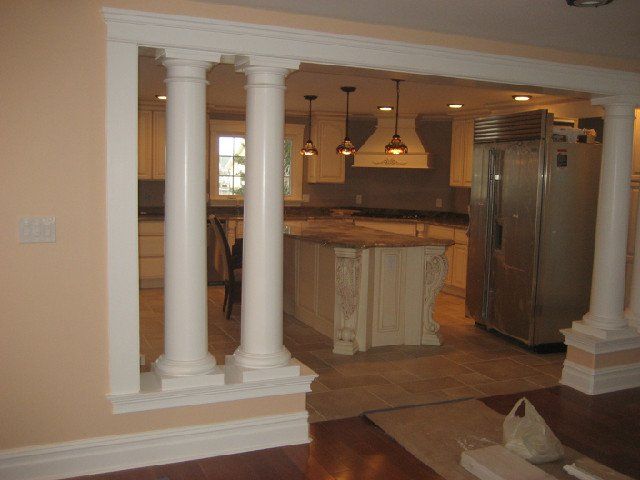 Kitchen with White Columns — Cape May County, NJ — Quality Home Center