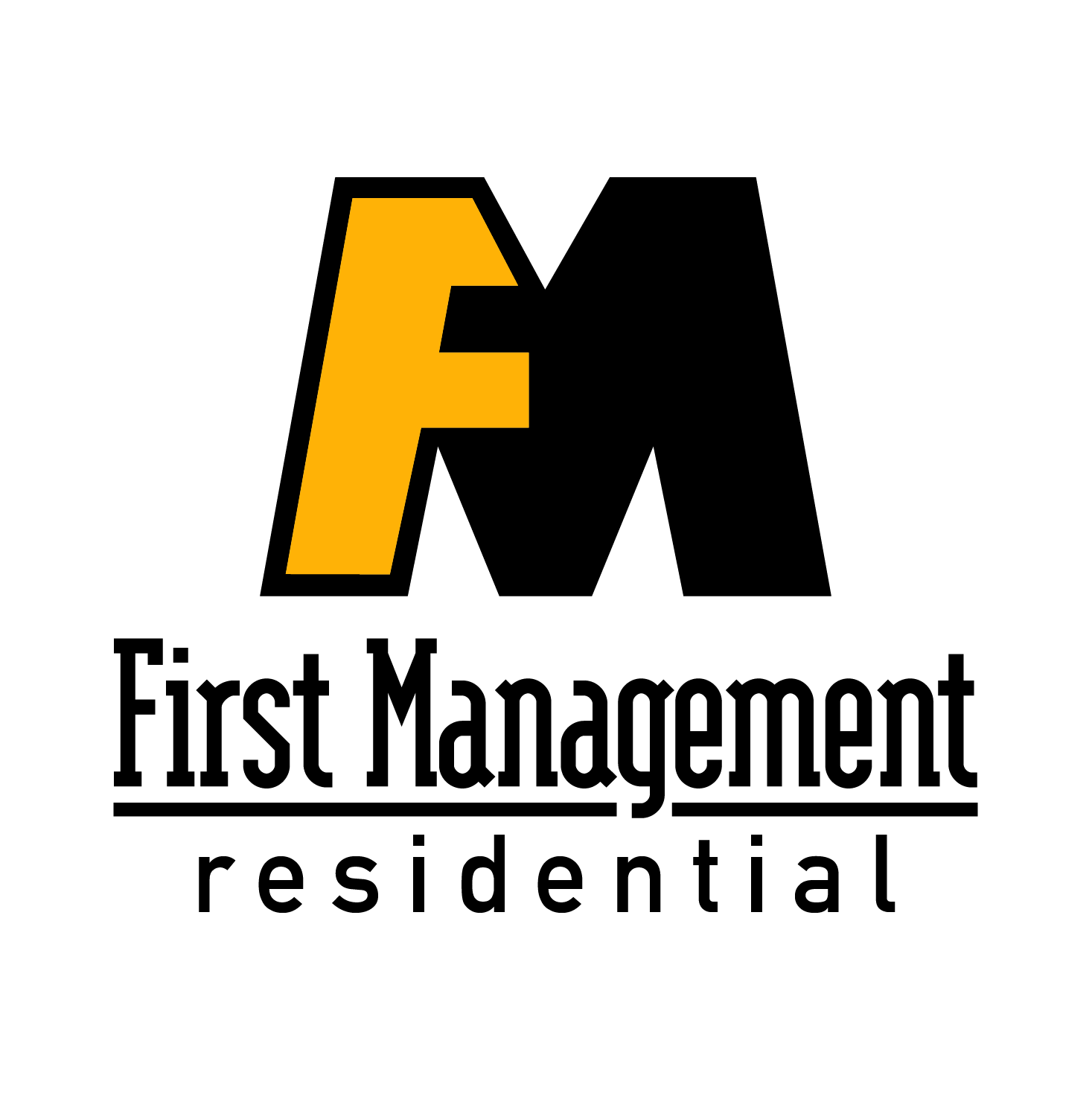 Logo for First Management residential, with 