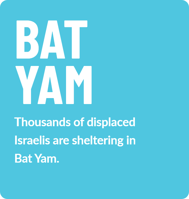  Bat Yam
Thousands of displaced Israelis are sheltering in Bat Yam