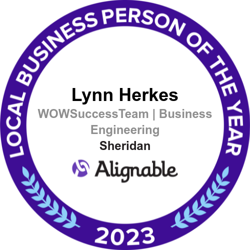 A local business person of the year award for lynn herkes