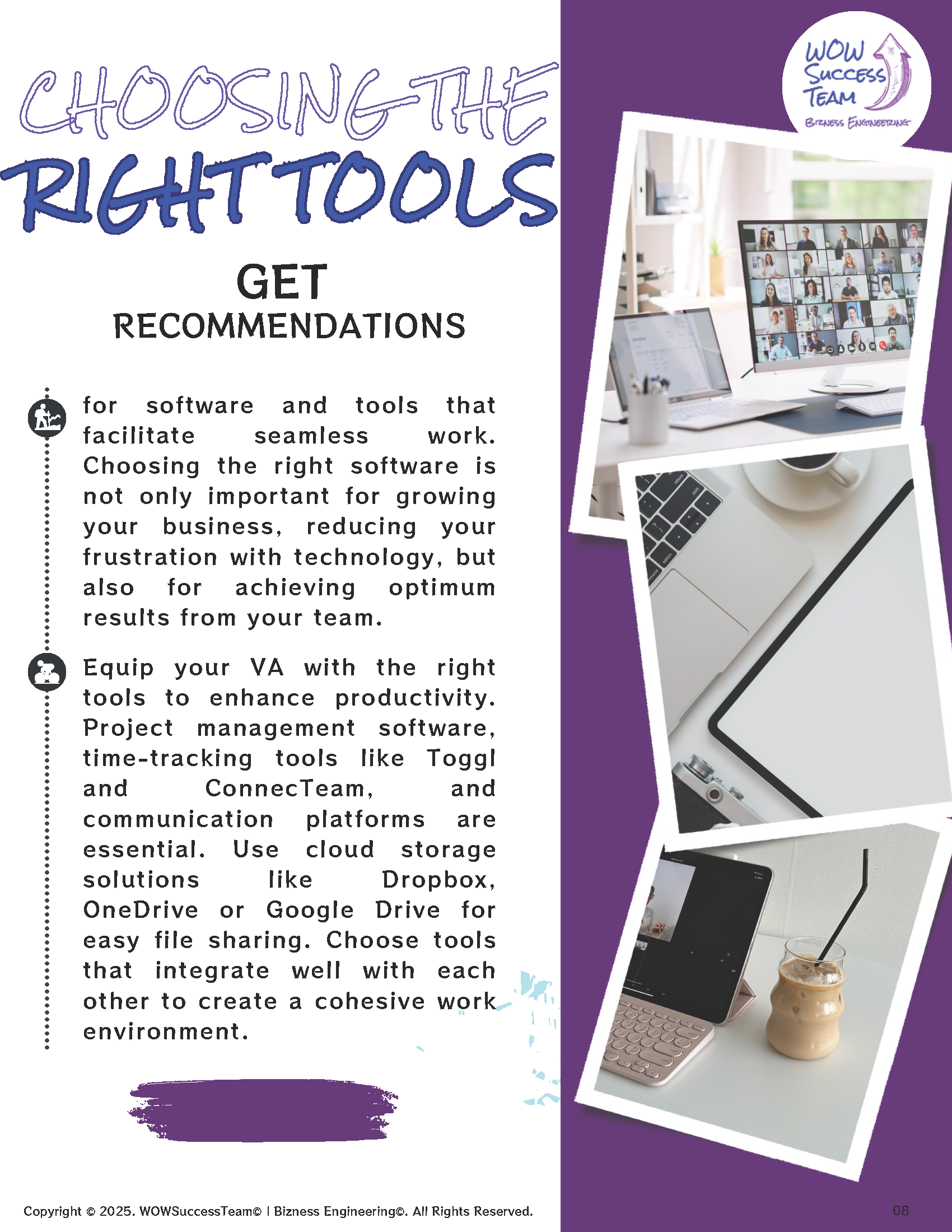 A poster that says right tools get recommendations