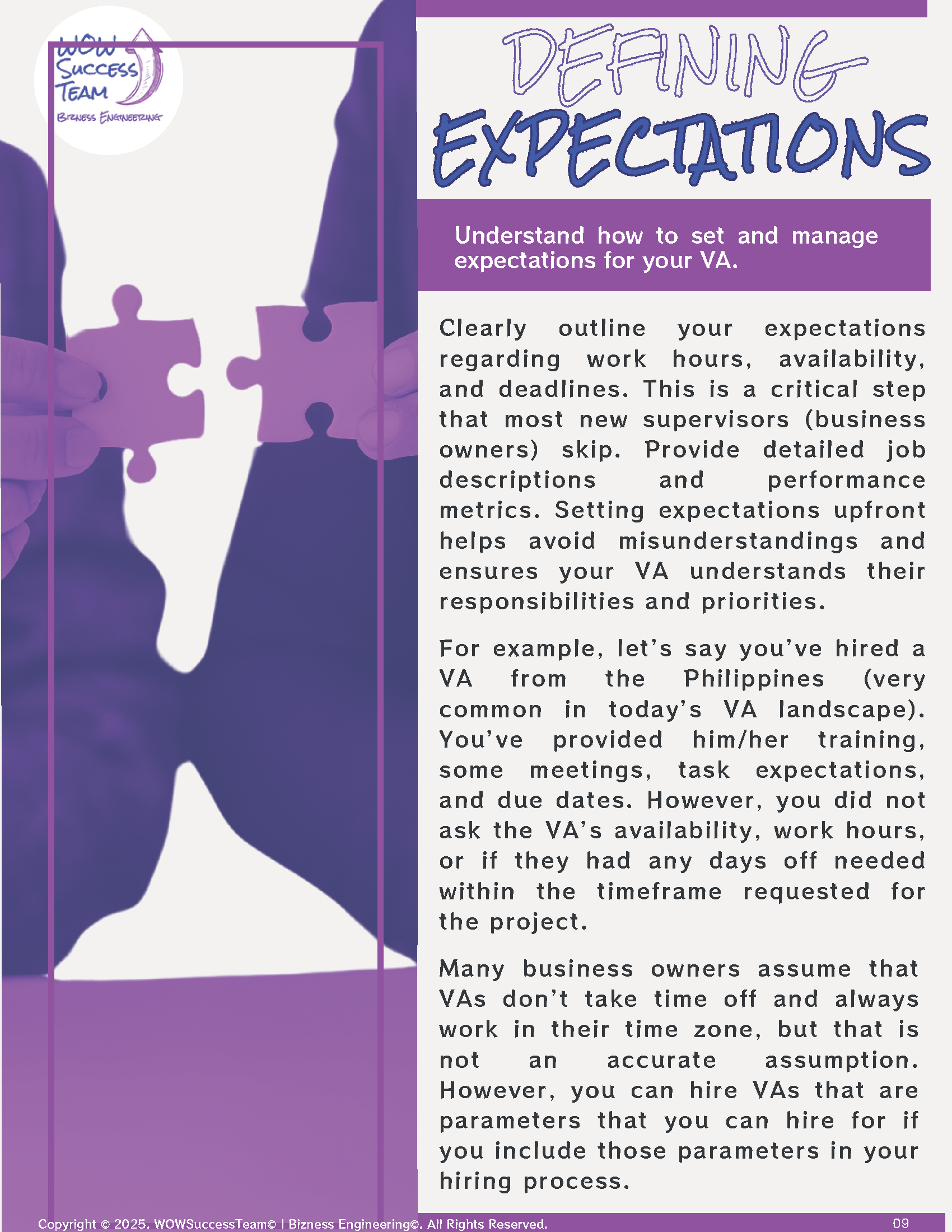A purple poster with the word expectations on it