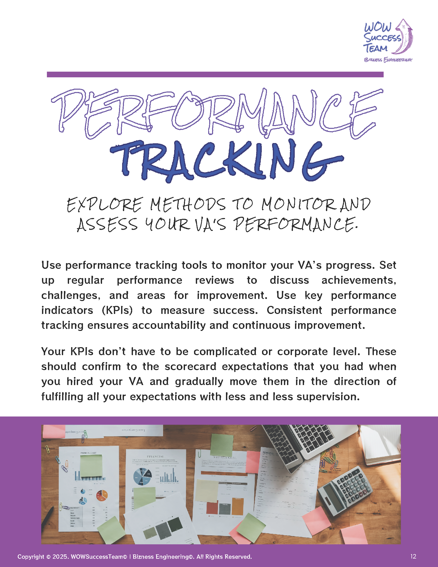 A poster that says performance tracking on it