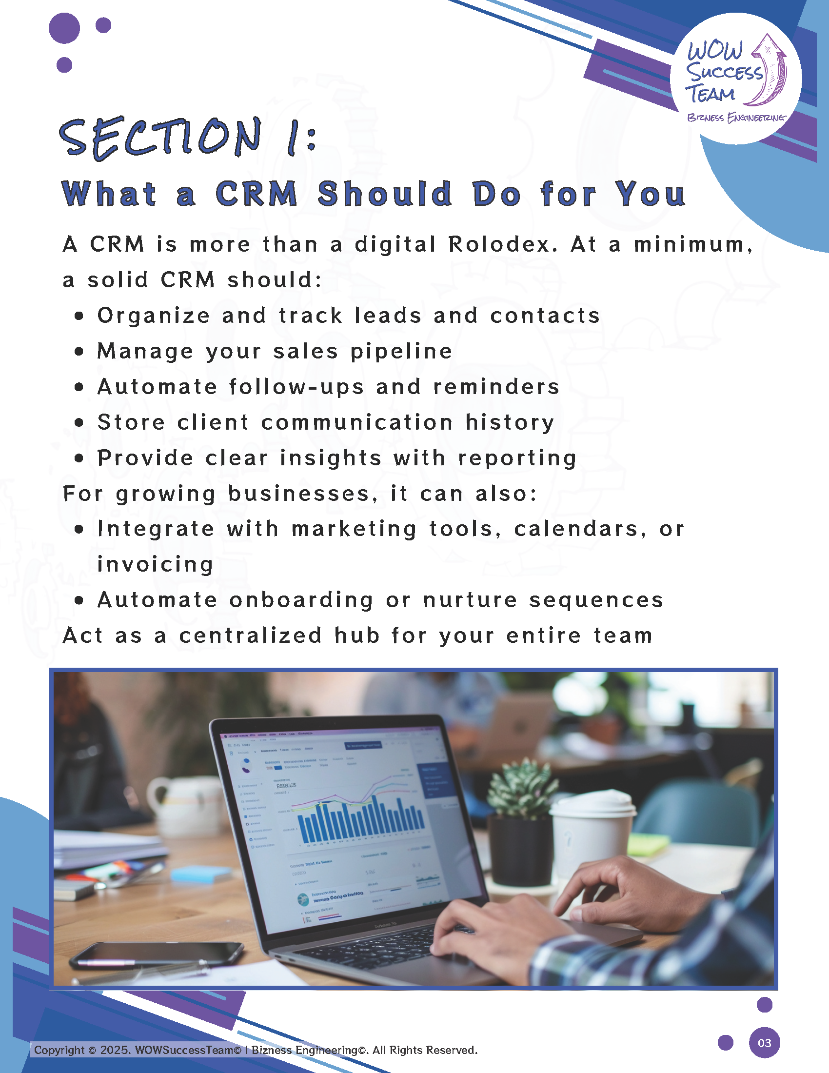 A poster explaining top tools for customer relationship management