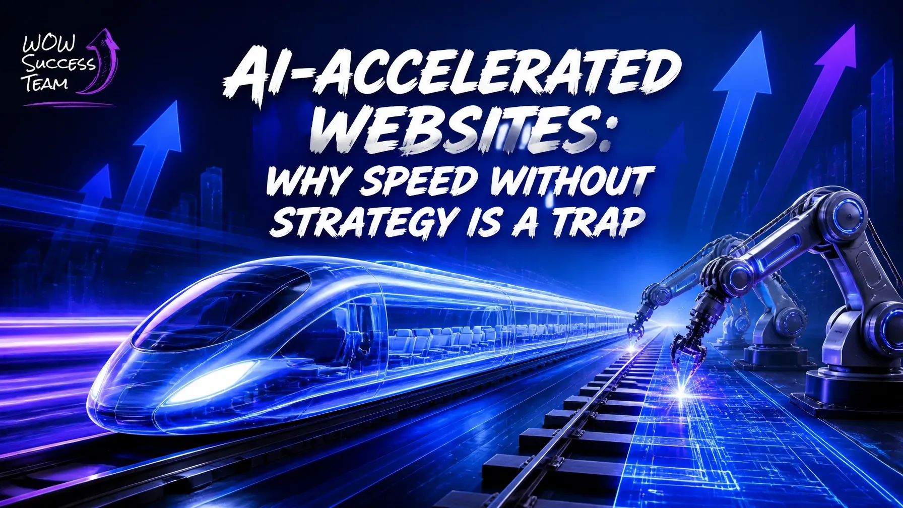 Professional hero image for the WOWSuccessTeam blog featuring the title 'AI-Accelerated Websites: Wh