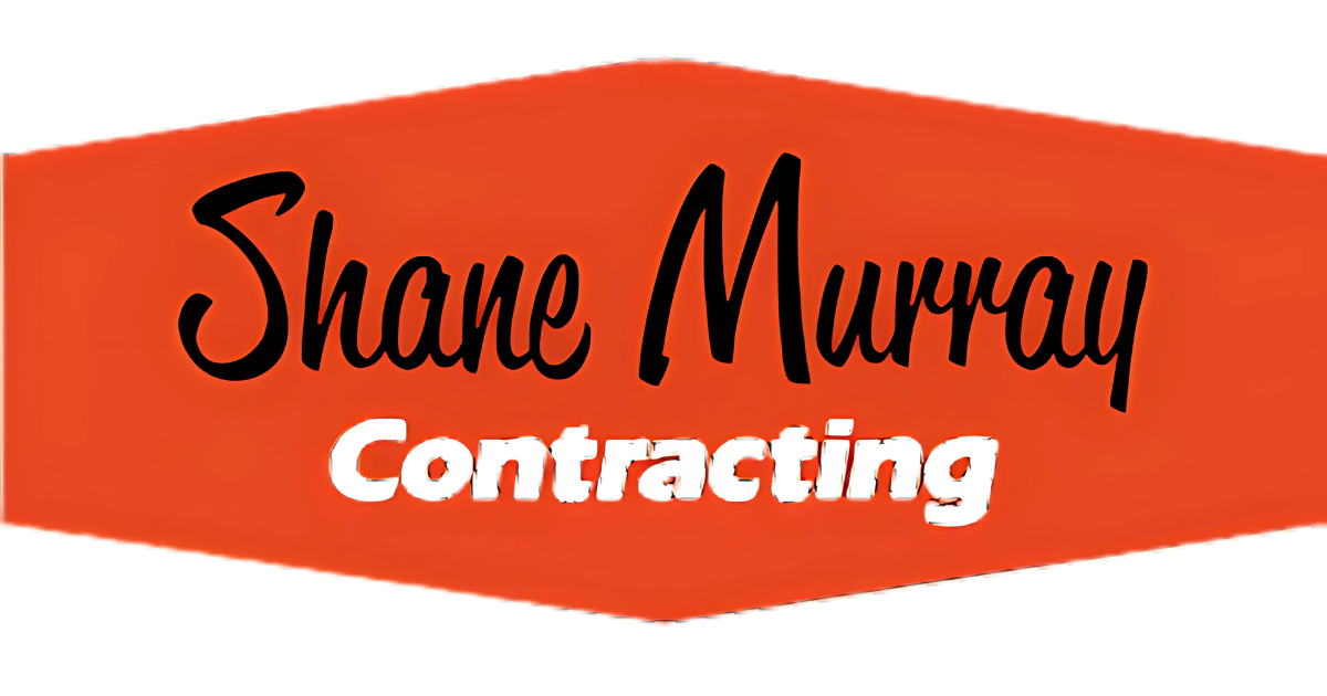 The logo for shane murray contracting is orange and black.