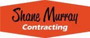 The logo for shane murray contracting is orange and black.