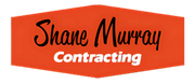 The logo for shane murray contracting is orange and black.