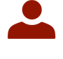 A red icon of a person without a face on a white background.