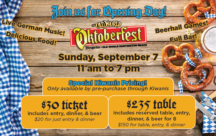 Oktoberfest opening day fundraiser for Kiwanis of Huntington Beach
