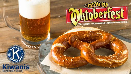 A stein of beer and a pretzel, part of an Old World Oktoberfest, sponsored by Kiwanis Huntington Beach.