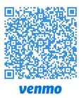 A blue qr code for venmo on a white background