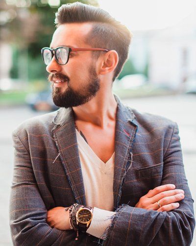 young man posing on the street