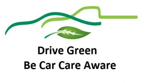 A logo for drive green be car care aware | Walt's Auto Service