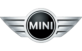 MINI logo with silver wings and black circular center