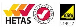 HETAS and Gas Safe logos
