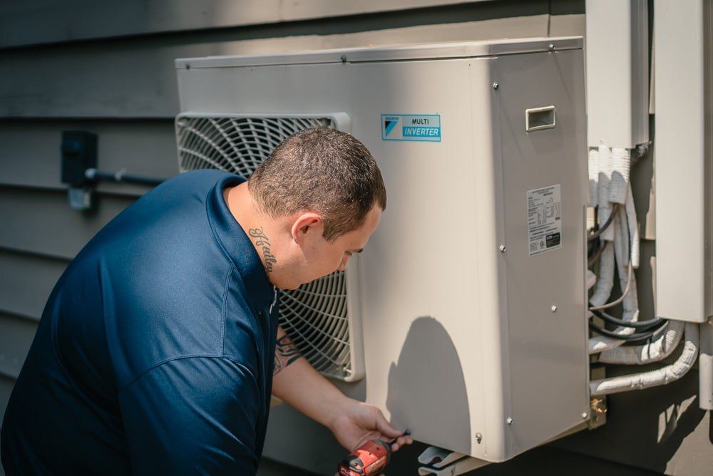 Photo of Gary's heating tech working