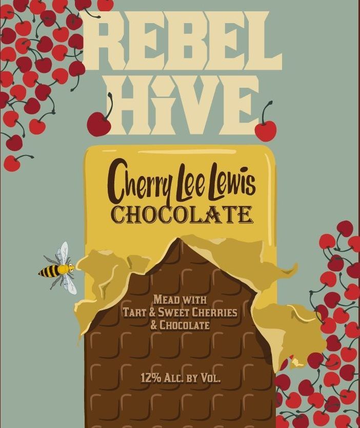 Label of cherry lee lewis chocolate mead