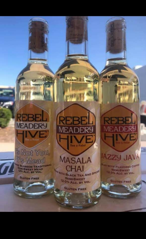 Bottles of Rebel Hive Meads
