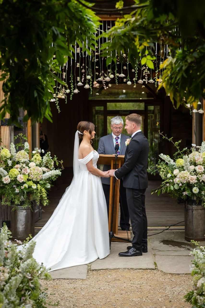 Wedding Ceremony Flowers by Papaver Studio at The Tythe Barn Launton