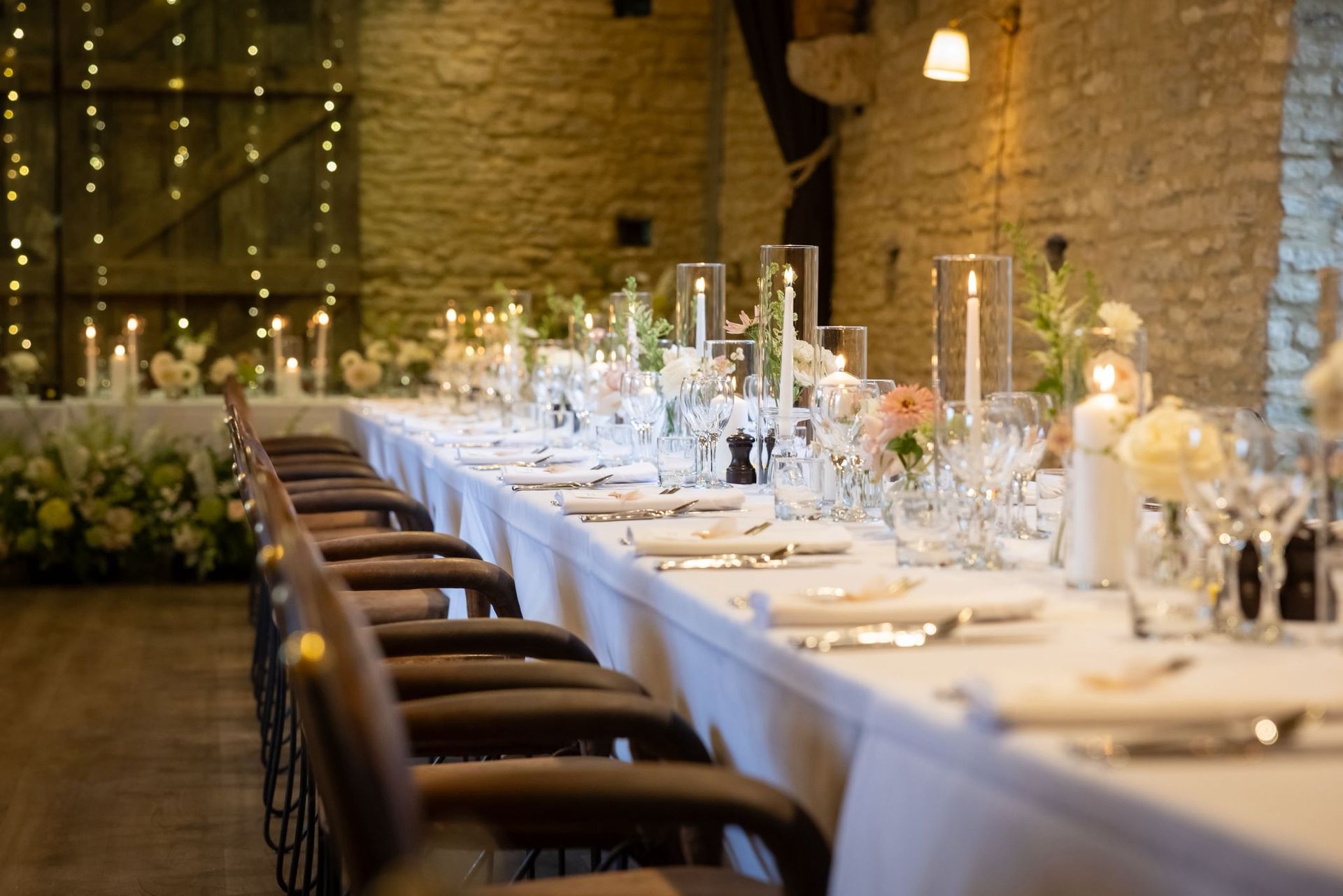 Wedding Breakfast at The Tythe Barn Flowers by Papaver Studio