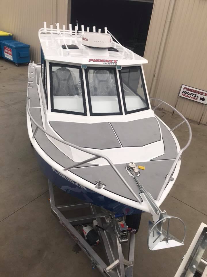 bow shot of a boat on a trailer