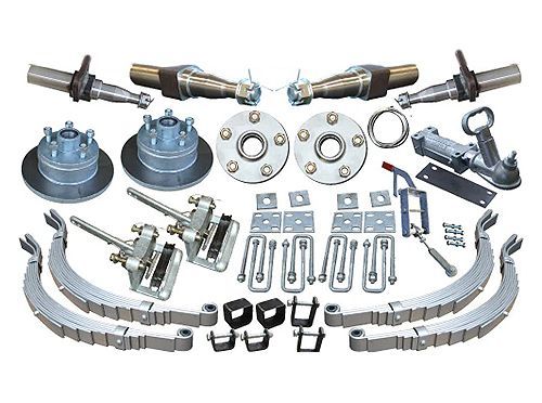DIY 2000Kg Mechanical Disc Braked Boat trailer Kit. Stub Axles, Slipper Springs