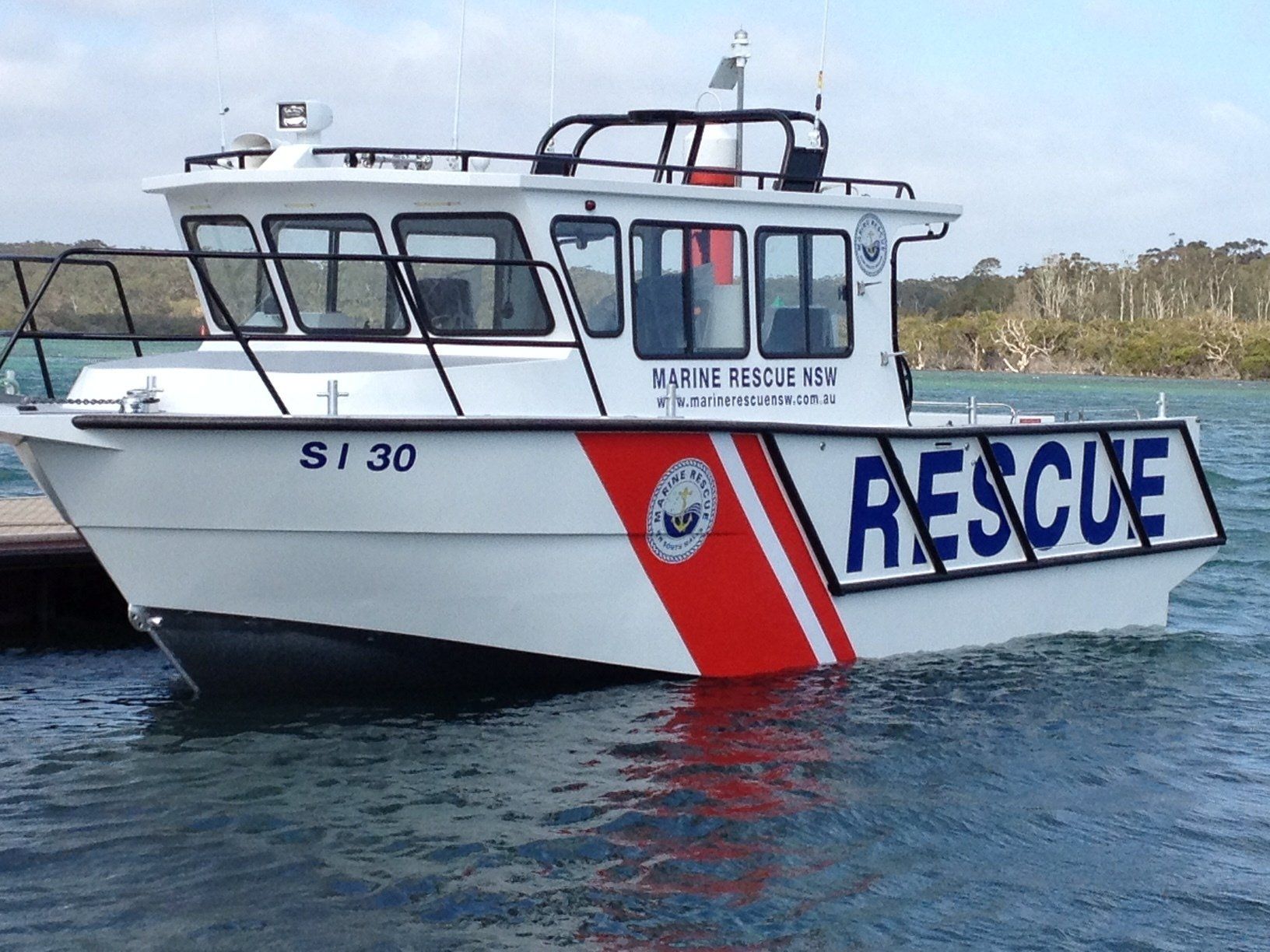 rescue boat on the harbour