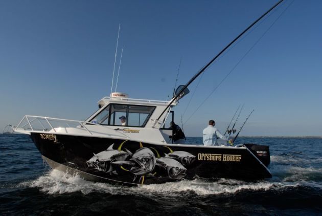 fishing boat running on water
