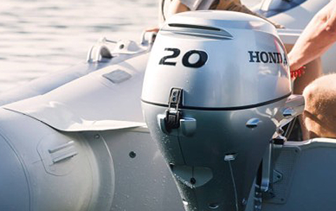 a portable Honda outboard