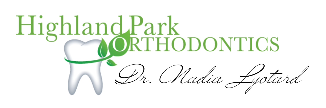 a logo for highland park orthodontics with a tooth on it