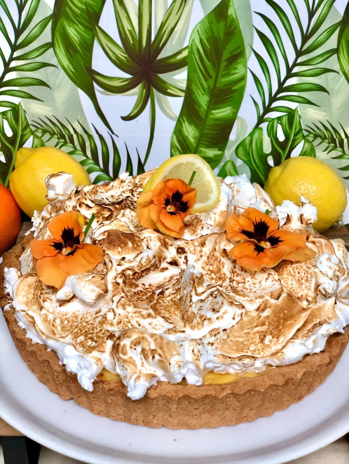 Decorative Layered Sponge Cake with Flower Decorations