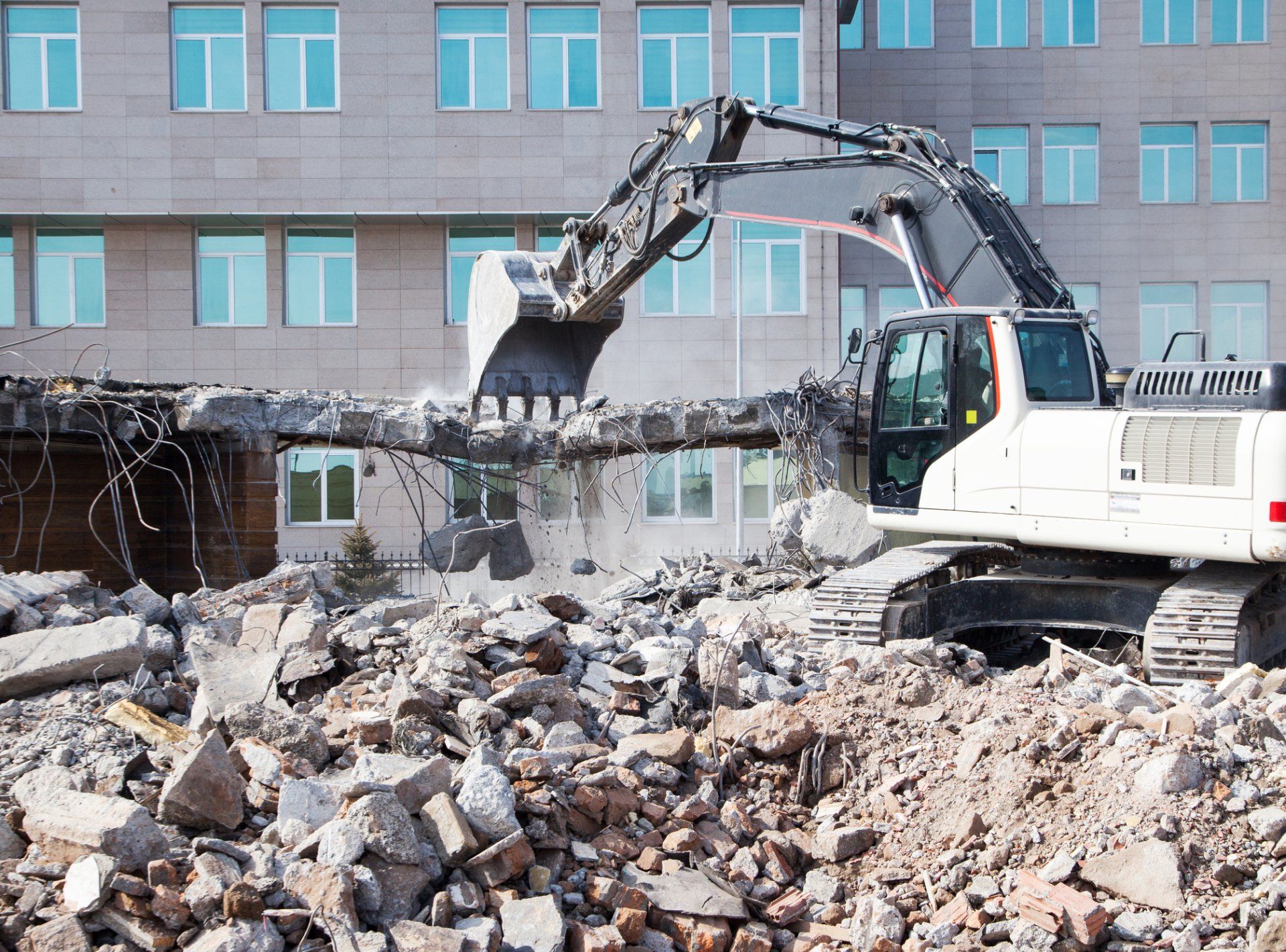 Bulldozers destroying old building | Birch Run, MI | Duane Jones Excavating