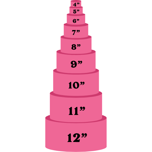 A stack of pink cakes of different sizes are stacked on top of each other.