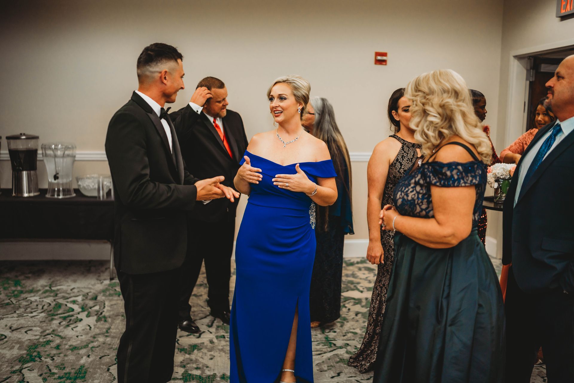 Real Identity Ministries sober soiree event photo shoot - group talking at the event