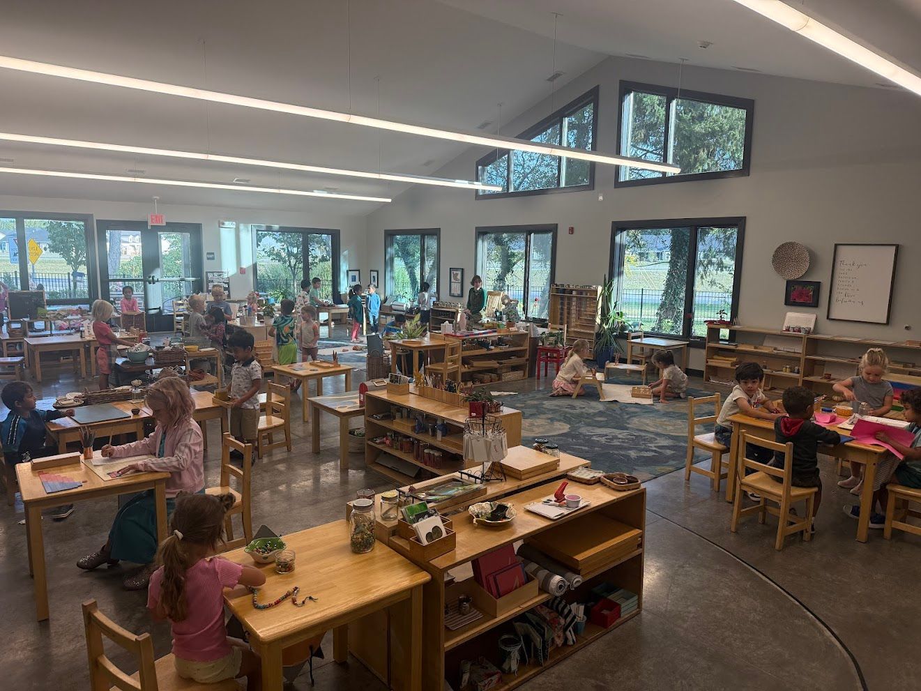 An IMA primary classroom during the morning work cycle. 