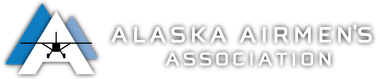 Alaska Airmen's Association logo: Blue and white 