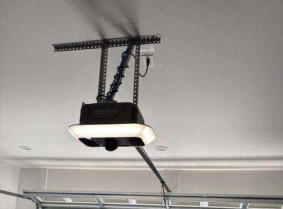 LiftMaster garage door opener professionally installed in residential garage