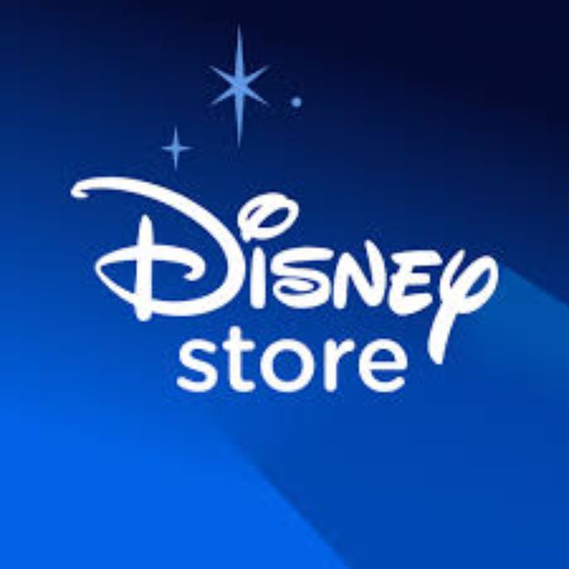 Disney Store logo with white script on a blue gradient background. A shining star is above the text.