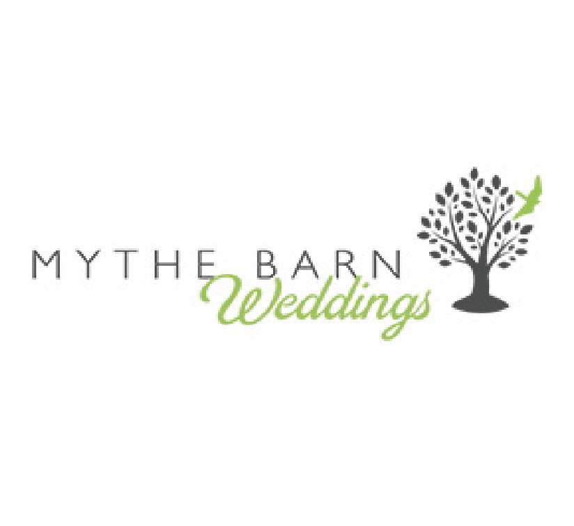 A logo for myth the barn weddings with a tree and a bird.Eddie young performing magic at Wedding