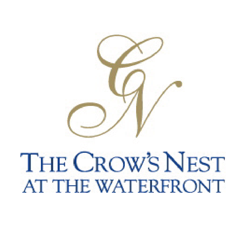 A logo for the crow 's nest at the waterfront Eddie young performing magic at Wedding