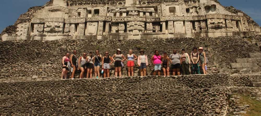 University of Indianapolis Public Health Students and Professors at Xunantunich Archaeological Reserve in Western Belize.