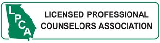 Logo for the Licensed Professional Counselors Association of Georgia, featuring the state of Georgia in green.